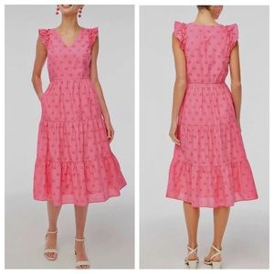 J. Crew Pink Midi Dress with pockets!